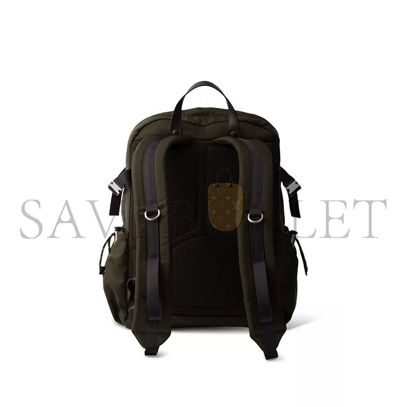 PRADA SPEEDROCK BACKPACK IN RE-NYLON & LEATHER 2VZ122 (42*29*14cm)